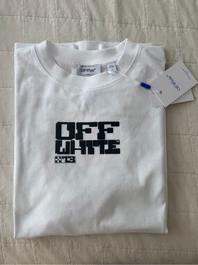 Off-White Kids White Tee with Black Logo Print